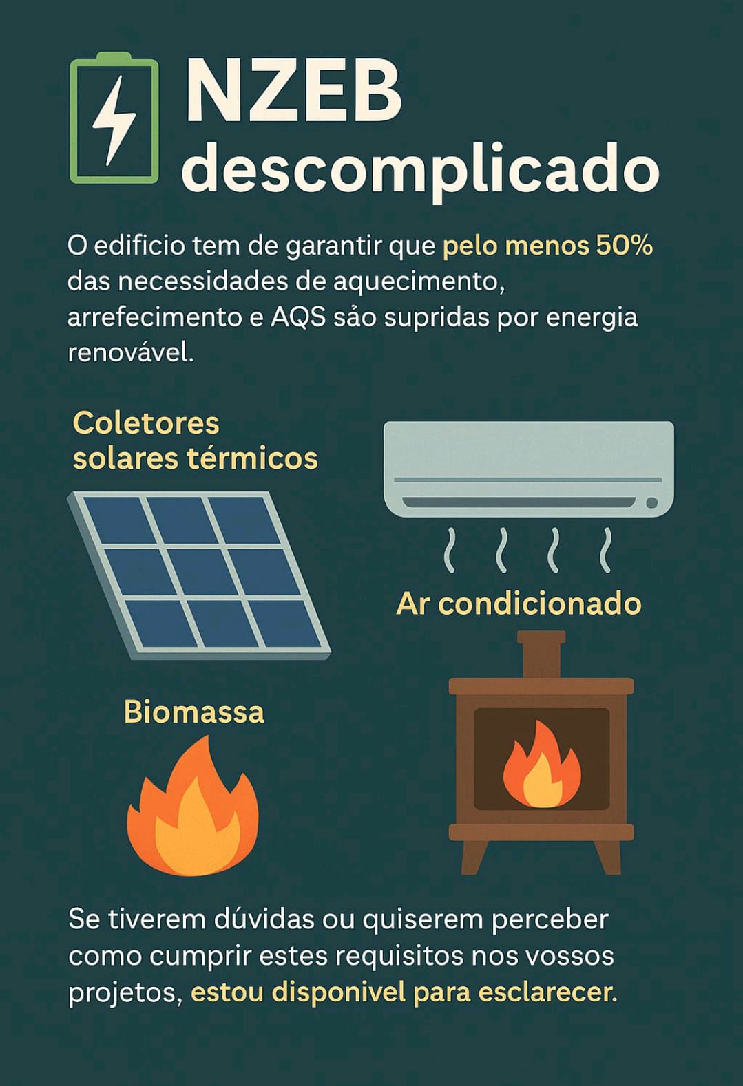 NZEB descomplicado: solar térmico, aerotermia e biomassa